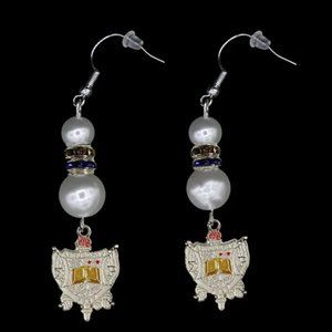 Sigma Gamma Rho Pearl Shield Earrings